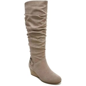 NIB Dr. Scholl's Beige Break Free Faux Suede Knee High Slouchy Boots Sz 11 *bsmt